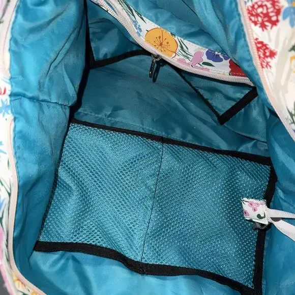 Esvan water resistant Floral Print Tote Bag with Pink Handles - Picture 4 of 6